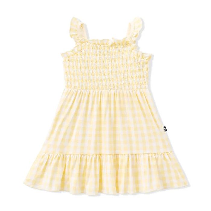 Kyte Baby Smocked Dress - Gingham Chamomile