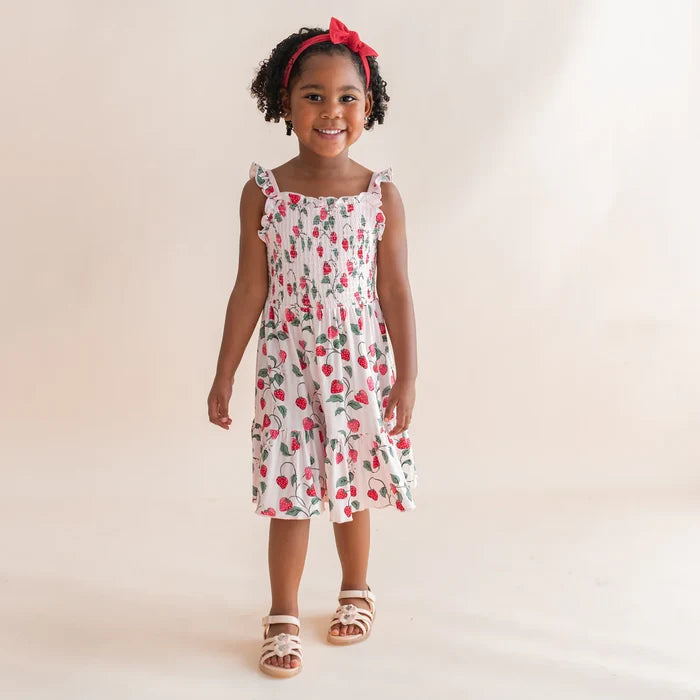 Kyte Baby Smocked Dress - Strawberry Fields