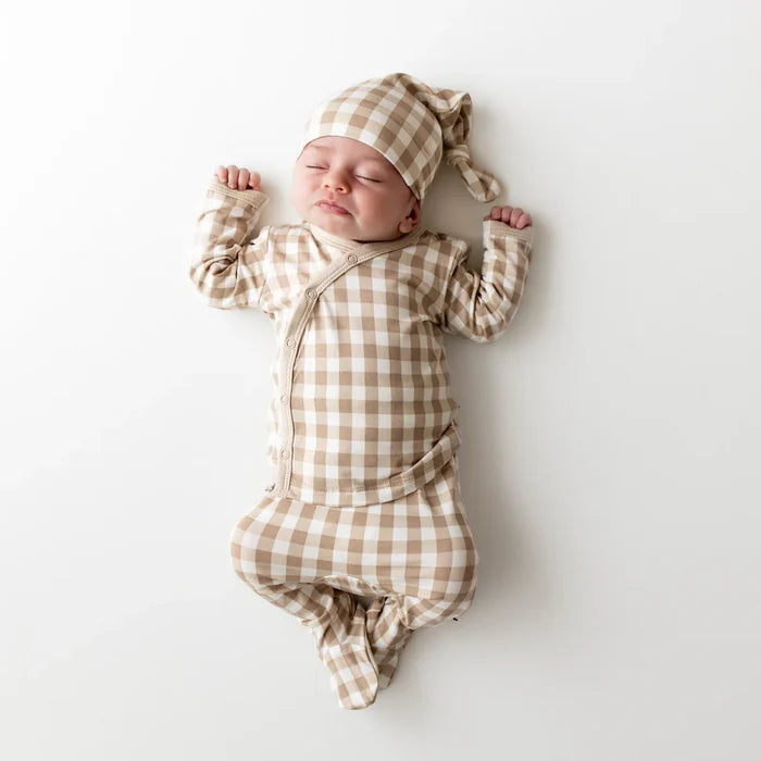 Kyte Baby Take Me Home Set with Cap - Gingham Bisque