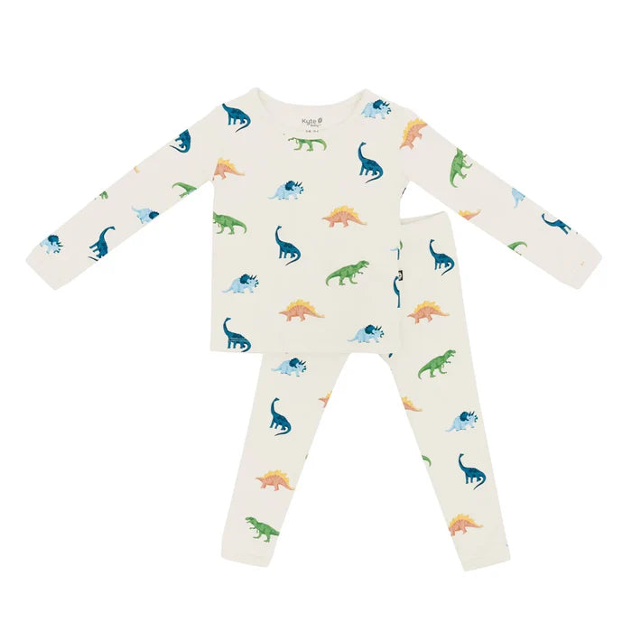 Kyte Baby Toddler Long Sleeve Pajama Set - Ecru Roar