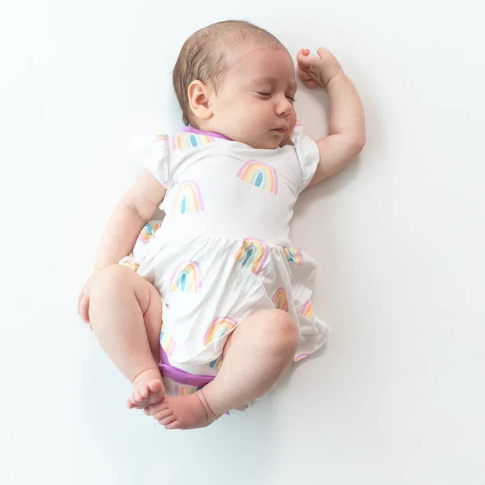 Kyte Baby Twirl Bodysuit Dress - Poi Rainbow