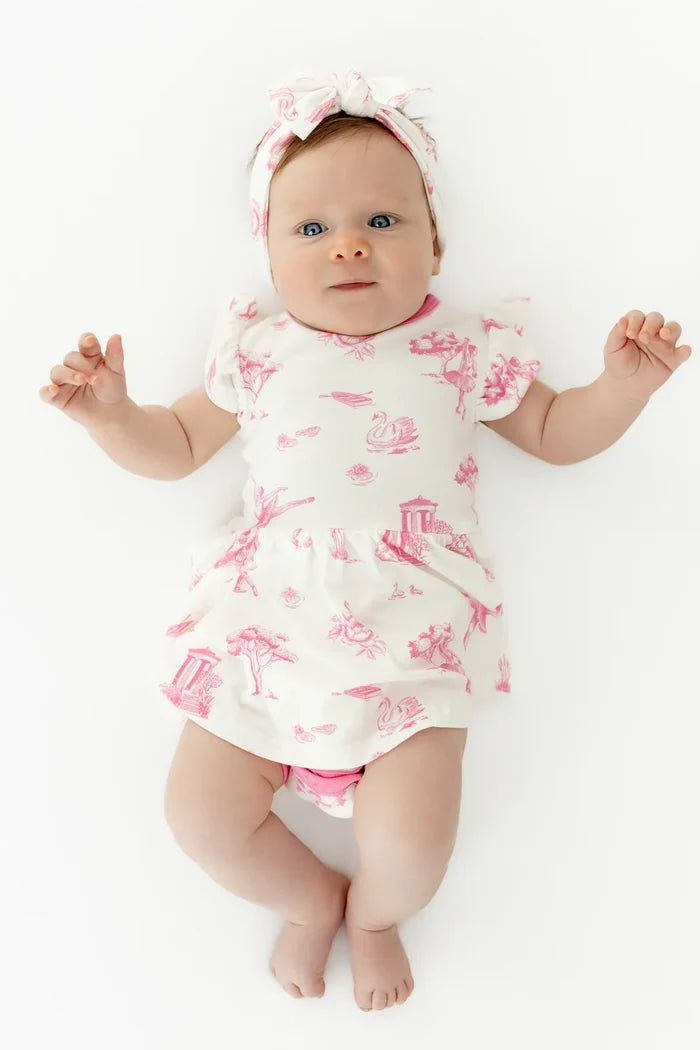 Kyte Baby Twirl Bodysuit Dress - Toile Ballet