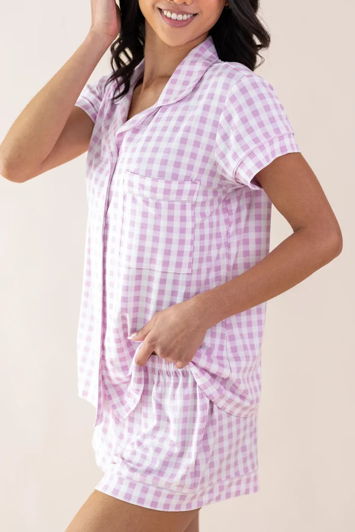 Kyte Baby Women's Short Sleeve Pajama Set - Thistle Gingham