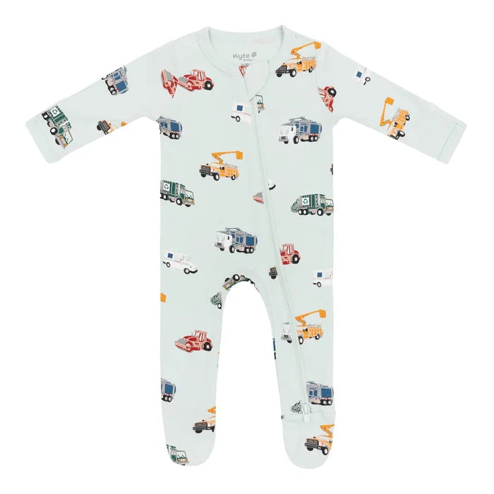 Kyte Baby Zippered Footie - City Vehicles