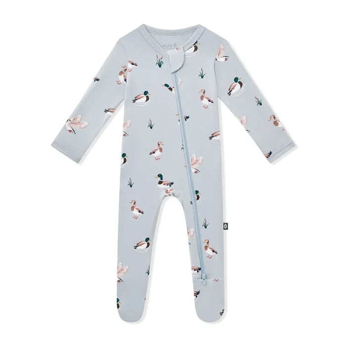 Kyte Baby Zippered Footie - Mallard Duck