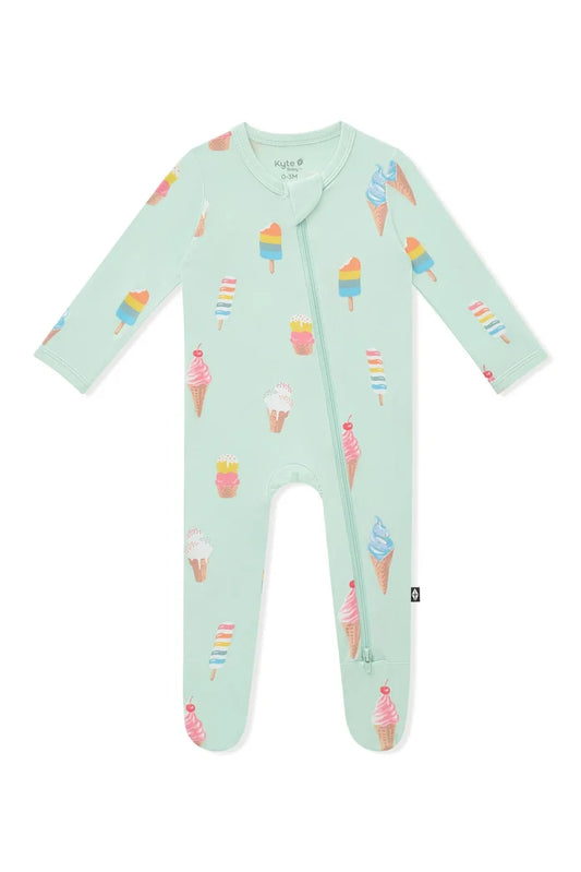 Kyte Baby Zippered Footie - Mint Ice Cream