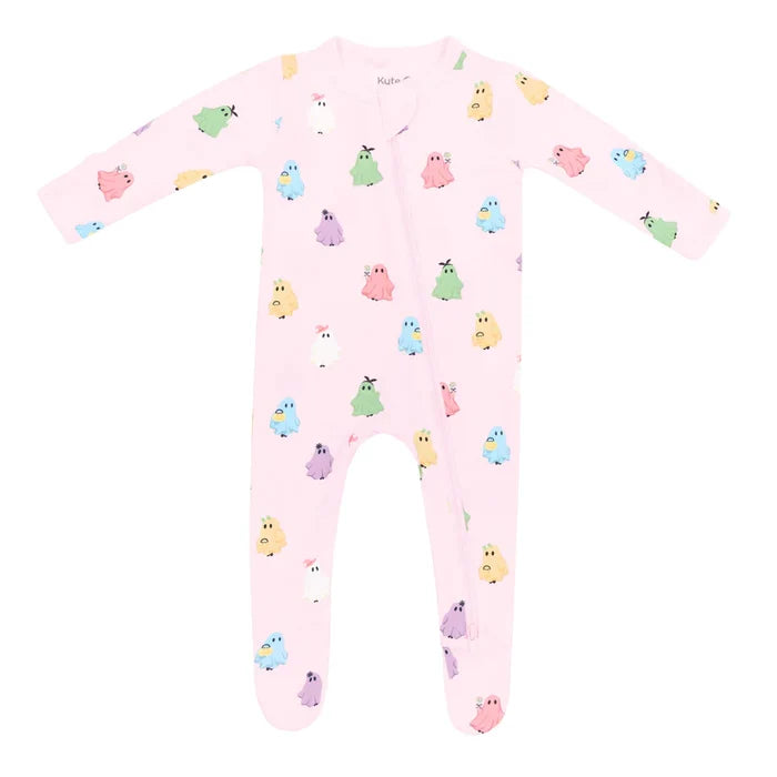 kyte Baby Zippered Footie - Pastel Ghost