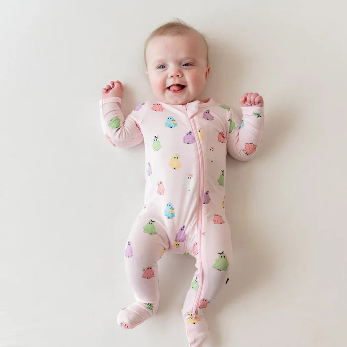 kyte Baby Zippered Footie - Pastel Ghost