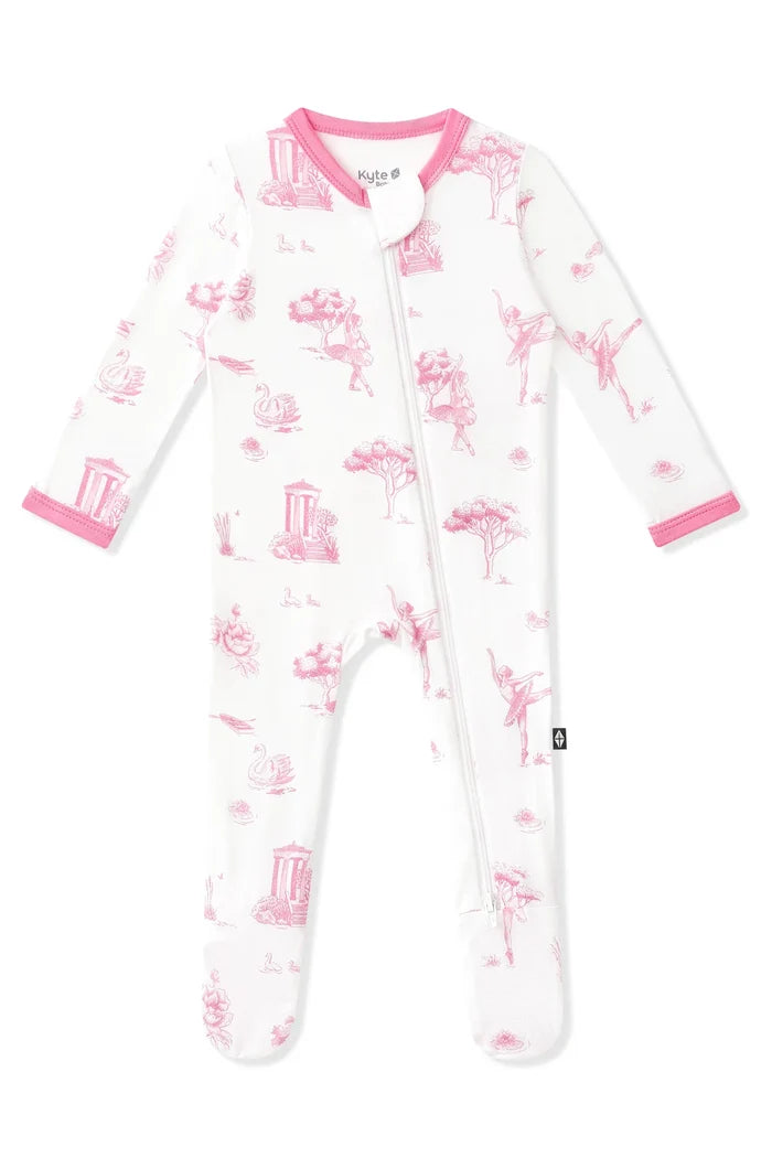 Kyte Baby Zippered Footie - Toile Ballet