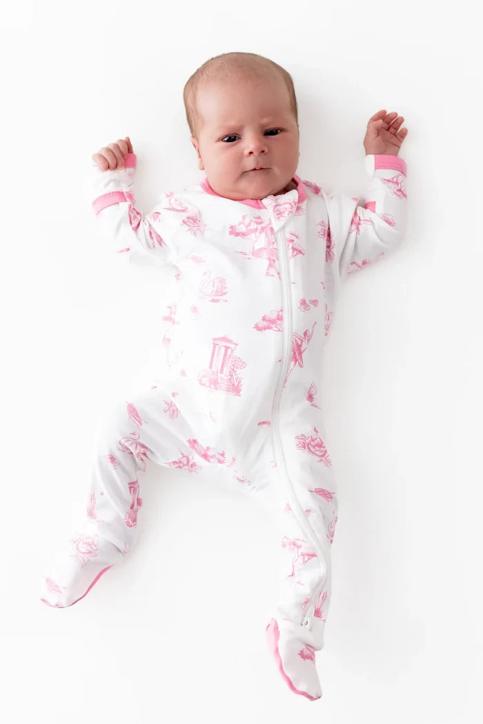 Kyte Baby Zippered Footie - Toile Ballet