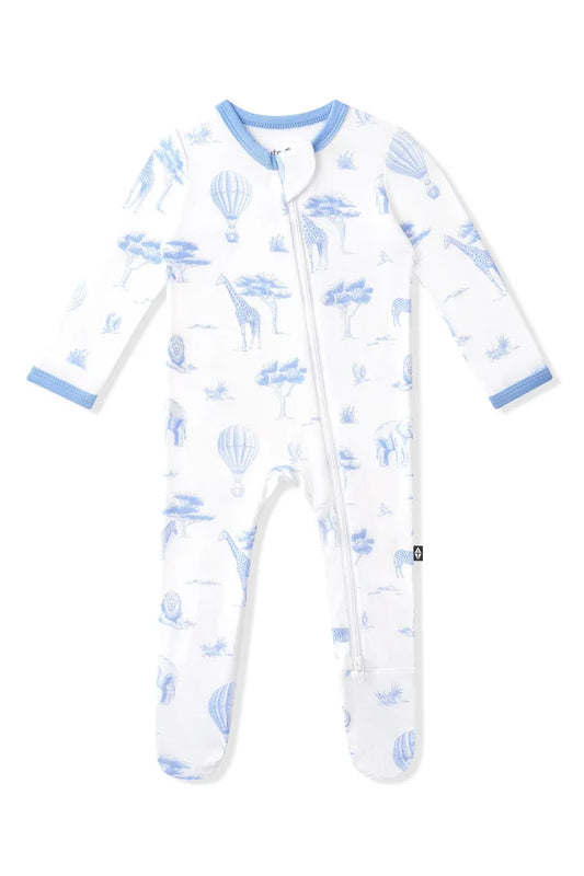 Kyte Baby Zippered Footie - Toile Safari