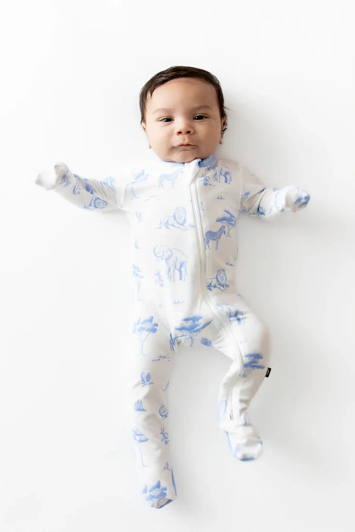 Kyte Baby Zippered Footie - Toile Safari