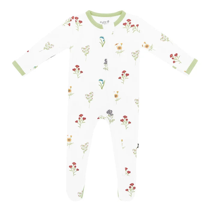 Kyte Baby Zippered Footie - Wildflower