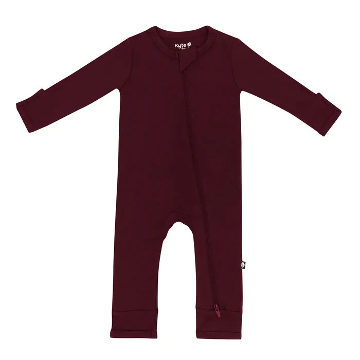 Kyte Baby Zippered Romper - Burgundy