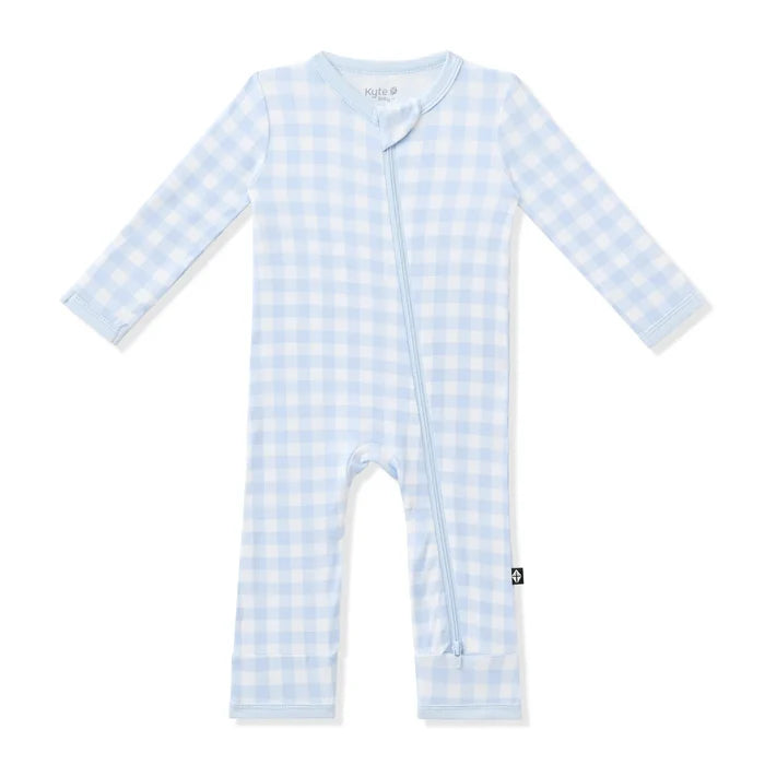 Kyte Baby Zippered Romper - Gingham Breeze