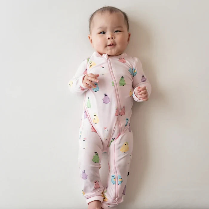 Kyte Baby Zippered Romper - Pastel Ghost