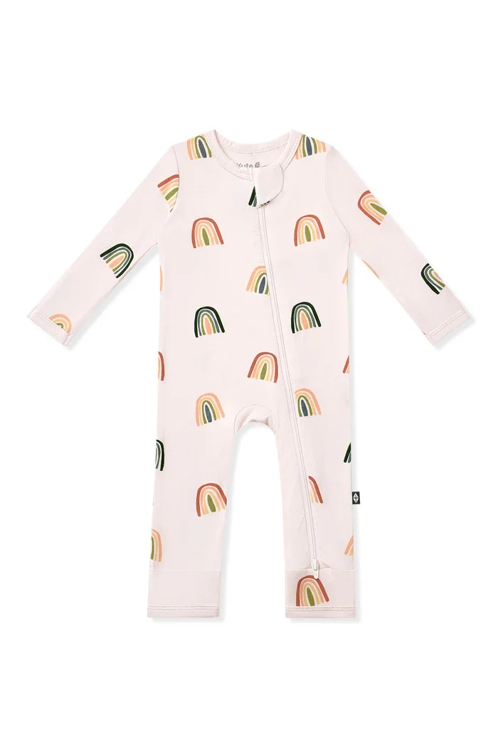 Kyte Baby Zippered Romper - Retro Rainbow