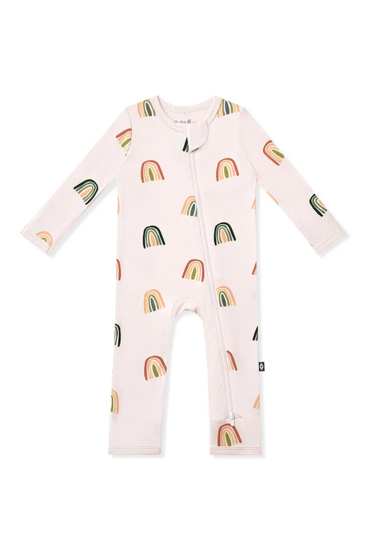 Kyte Baby Zippered Romper - Retro Rainbow