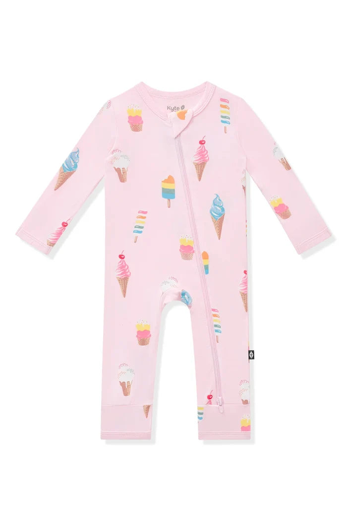 Kyte Baby Zippered Romper - Sakura Ice Cream