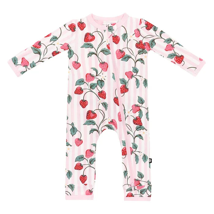 Kyte Baby Zippered Romper - Strawberry Fields