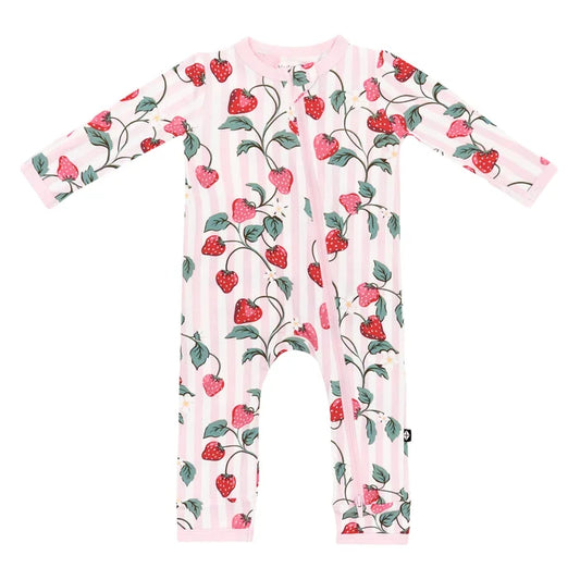 Kyte Baby Zippered Romper - Strawberry Fields