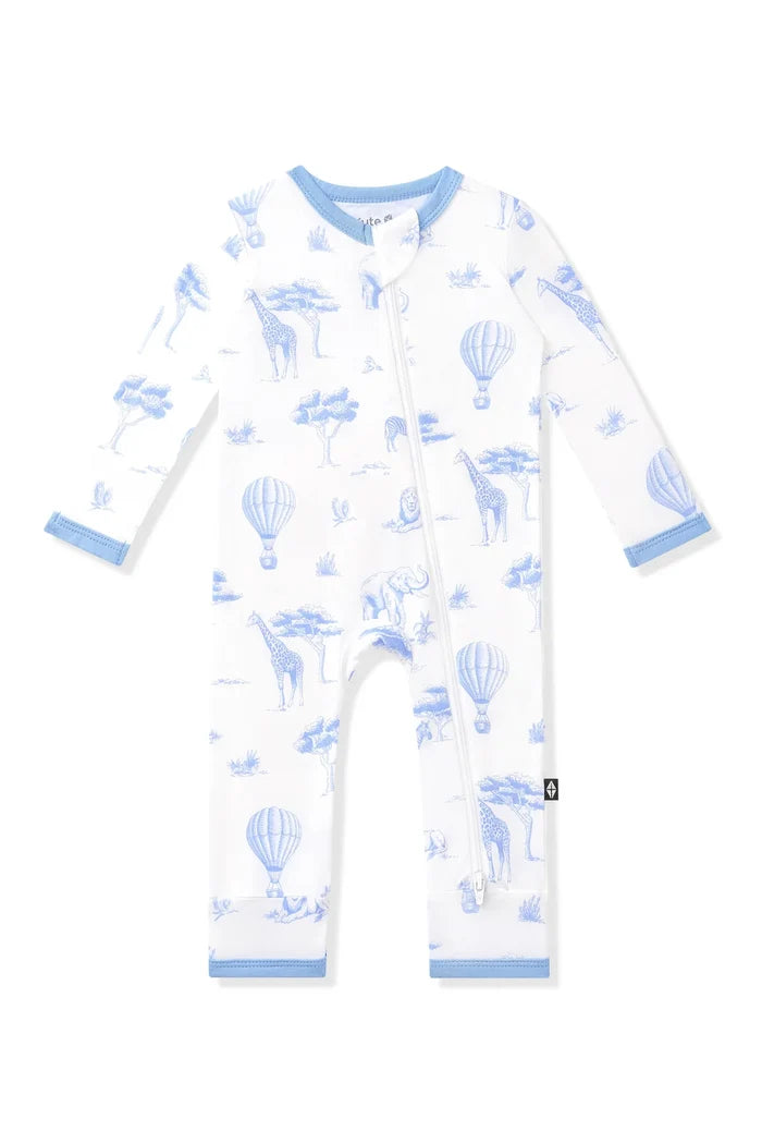 Kyte Baby Zippered Romper - Toile Safari
