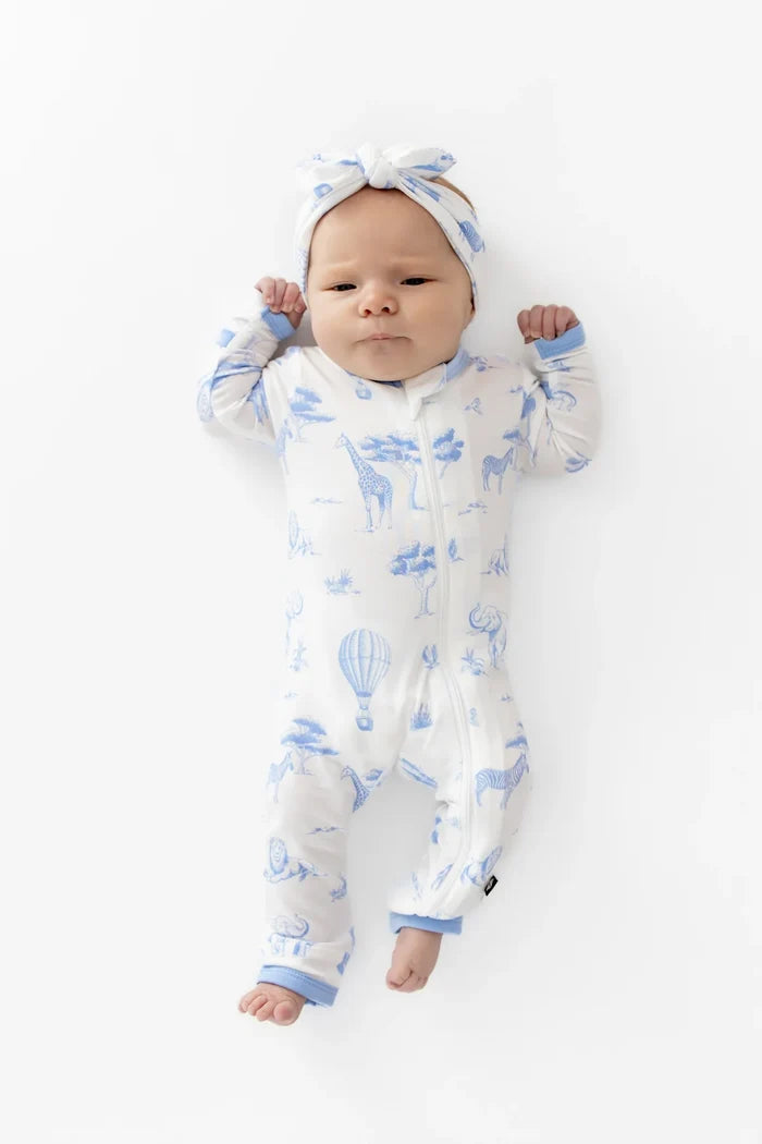 Kyte Baby Zippered Romper - Toile Safari