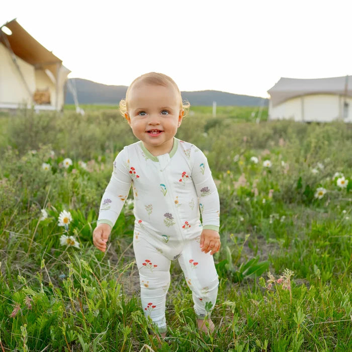 Kyte Baby Zippered Romper - Wildflower