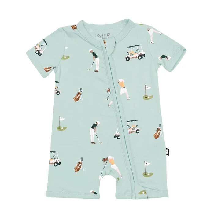 Kyte Baby Zippered Shortall - Golf