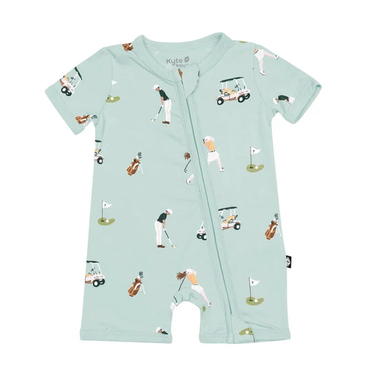 Kyte Baby Zippered Shortall - Golf