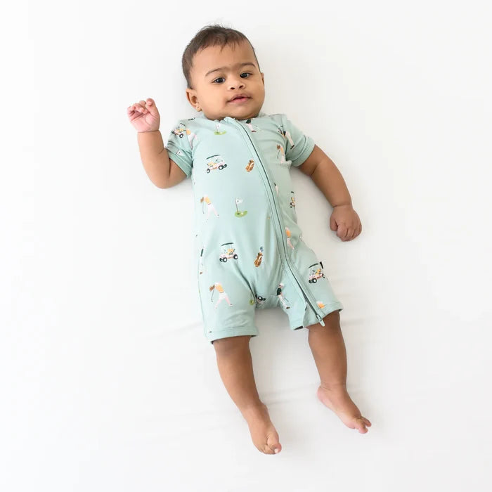 Kyte Baby Zippered Shortall - Golf