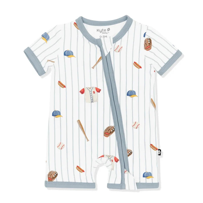 Kyte Baby Zippered Shortall Romper - Home Run