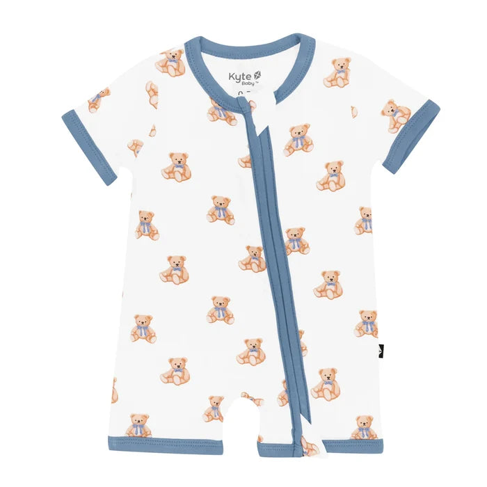 Kyte Baby Zippered Shortall Romper - Teddy