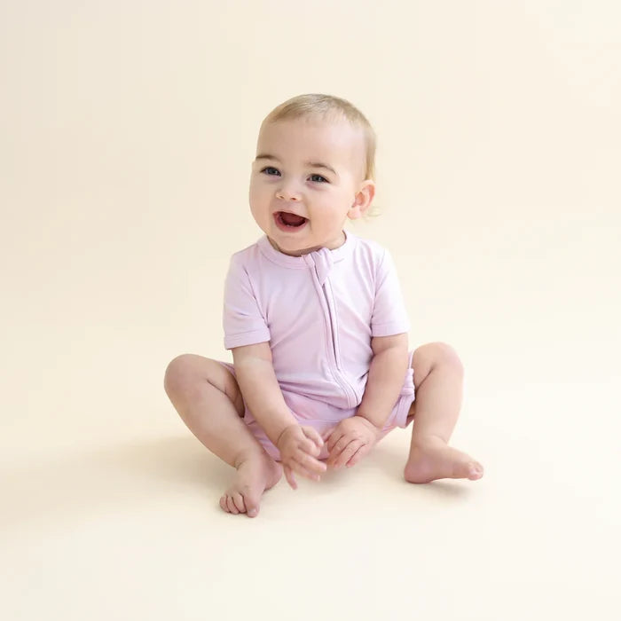 Kyte Baby Zippered Shortall Romper - Thistle