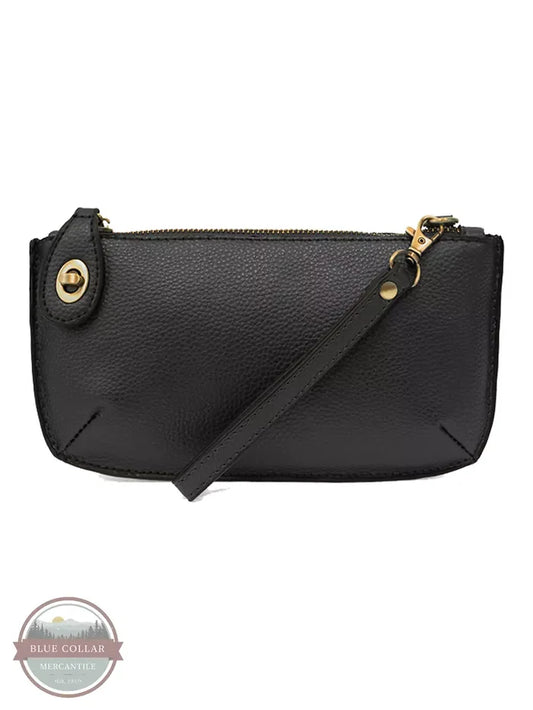 Joy Susan L8000-00 Mini Crossbody Wristlet Clutch in Black Front View