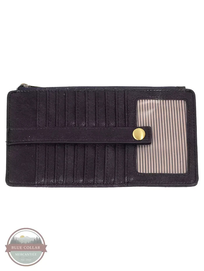 Joy Susan L8142 New Kara Distressed Wallet Navy Front View