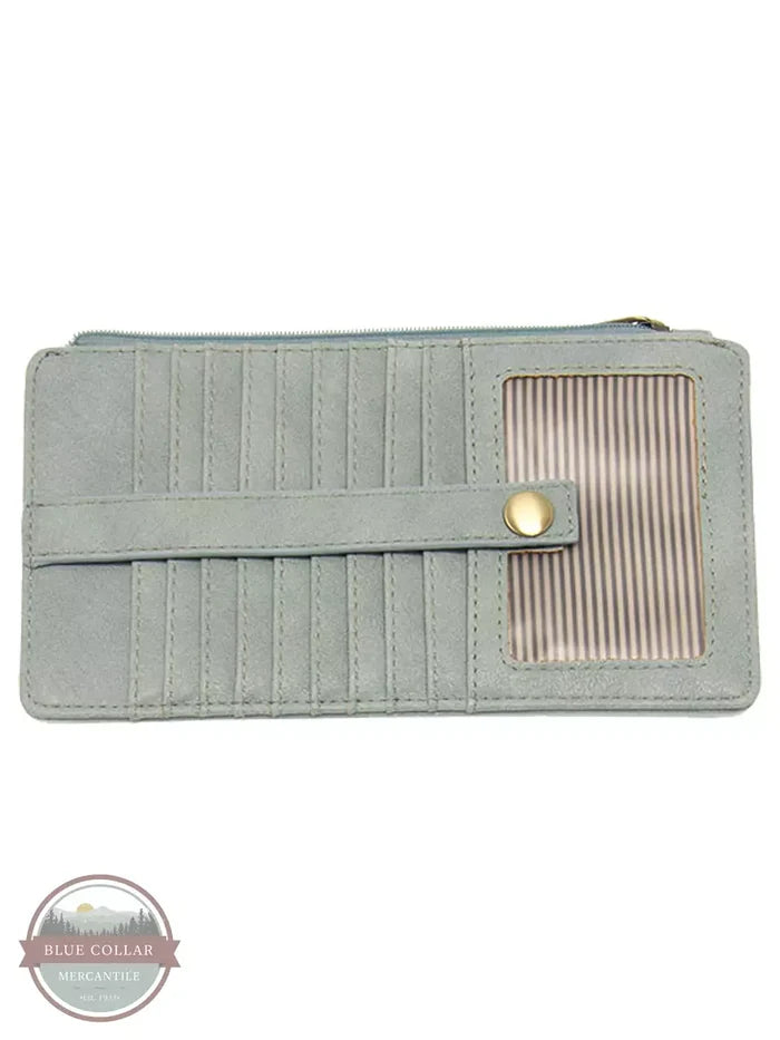 Joy Susan L8142 New Kara Distressed Wallet Light Aqua Front View
