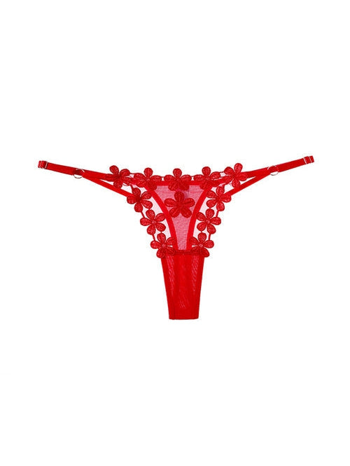 Lace Flower T-back Panties