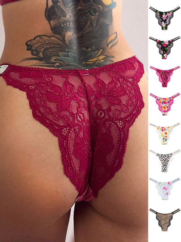 Lace Print Dazling Diamond Panties