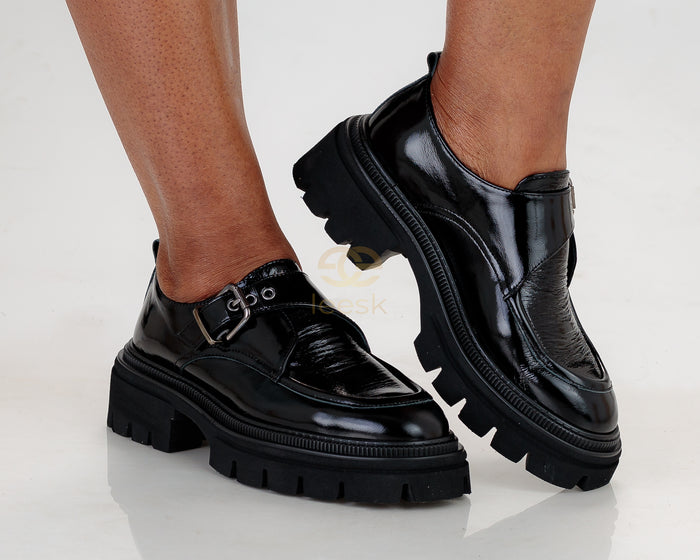 LEESK Black Patent Chunky Loafer (Lulama)
