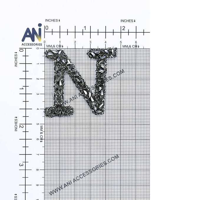 Letter Y Black Sparkling Rhinestone Patch