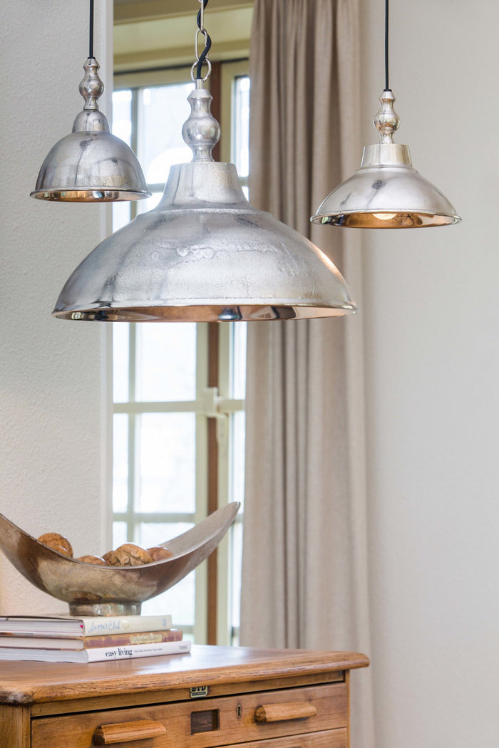 LightMakers UNIKE Hanging Lamp in Raw Nickel Large - Hanging Lamp ANIEK Raw Nickel