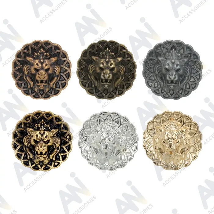 Lion Head Buttons for Clothing and Accessories | 18mm(28L) & 22mm(34L)
