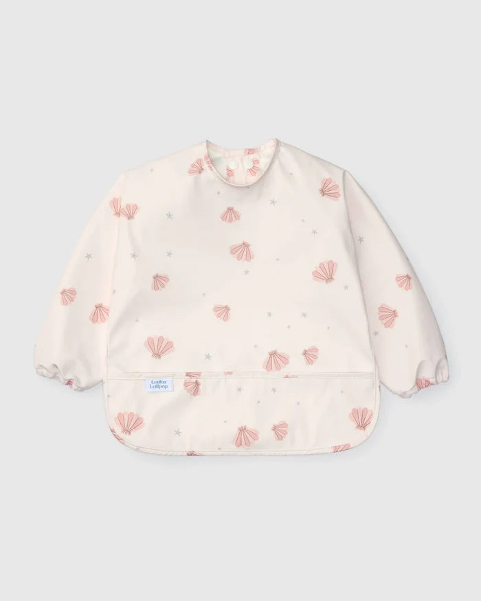 Loulou Lollipop Long Sleeve Bib - Seashells