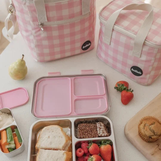 LUNCH BAG in Candy Pink Check by kollab
