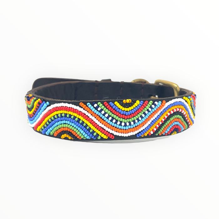 Maasai Leather Beaded Dog Collar