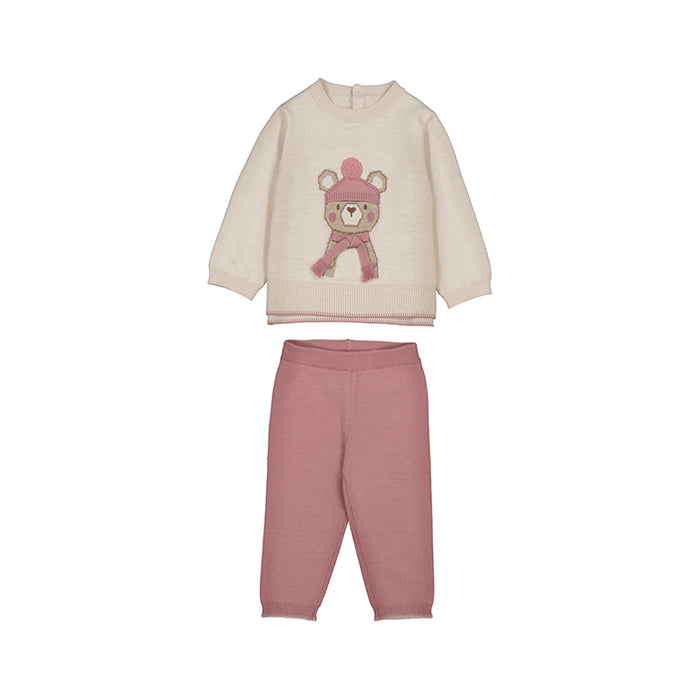 Mayoral 2pc Long Knit Pants Set - Orchid