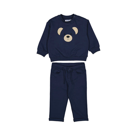 Mayoral 2pc Pullover Sweatshirt & Pants - Navy Blue Bear