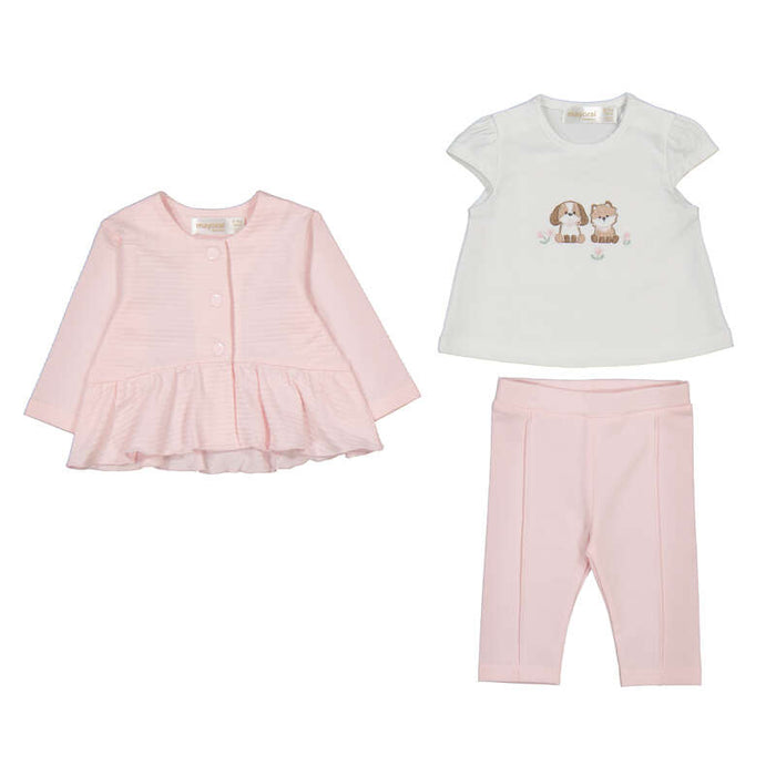 Mayoral 3pc Legging Set - Baby Pink