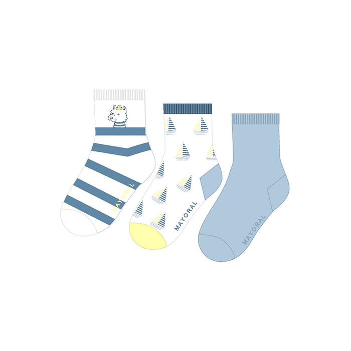 Mayoral 3pc Socks Set - Boats